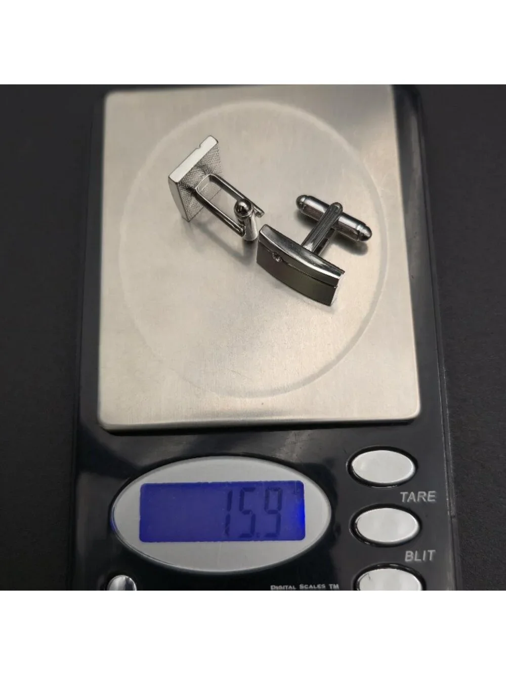 Vintage Two Tone Brushed Silver Brushed Cufflinks A8019